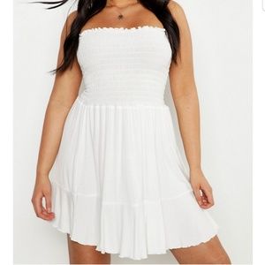 White Bandeau Beach Skater Dress